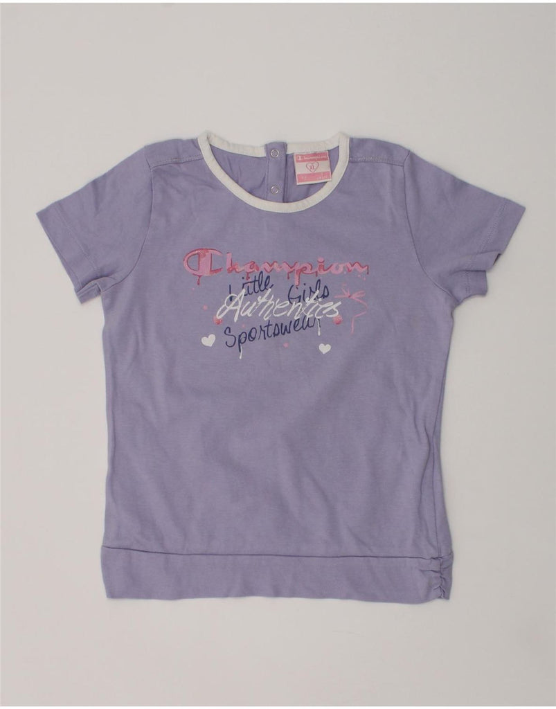 CHAMPION Girls Graphic T-Shirt Top 2-3 Years XL Purple Cotton | Vintage Champion | Thrift | Second-Hand Champion | Used Clothing | Messina Hembry 