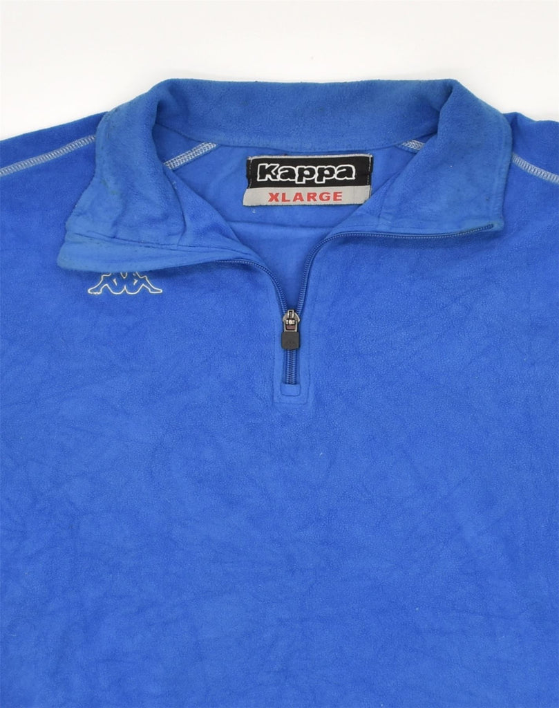 KAPPA Mens Zip Neck Fleece Jumper XL Blue Polyester | Vintage Kappa | Thrift | Second-Hand Kappa | Used Clothing | Messina Hembry 