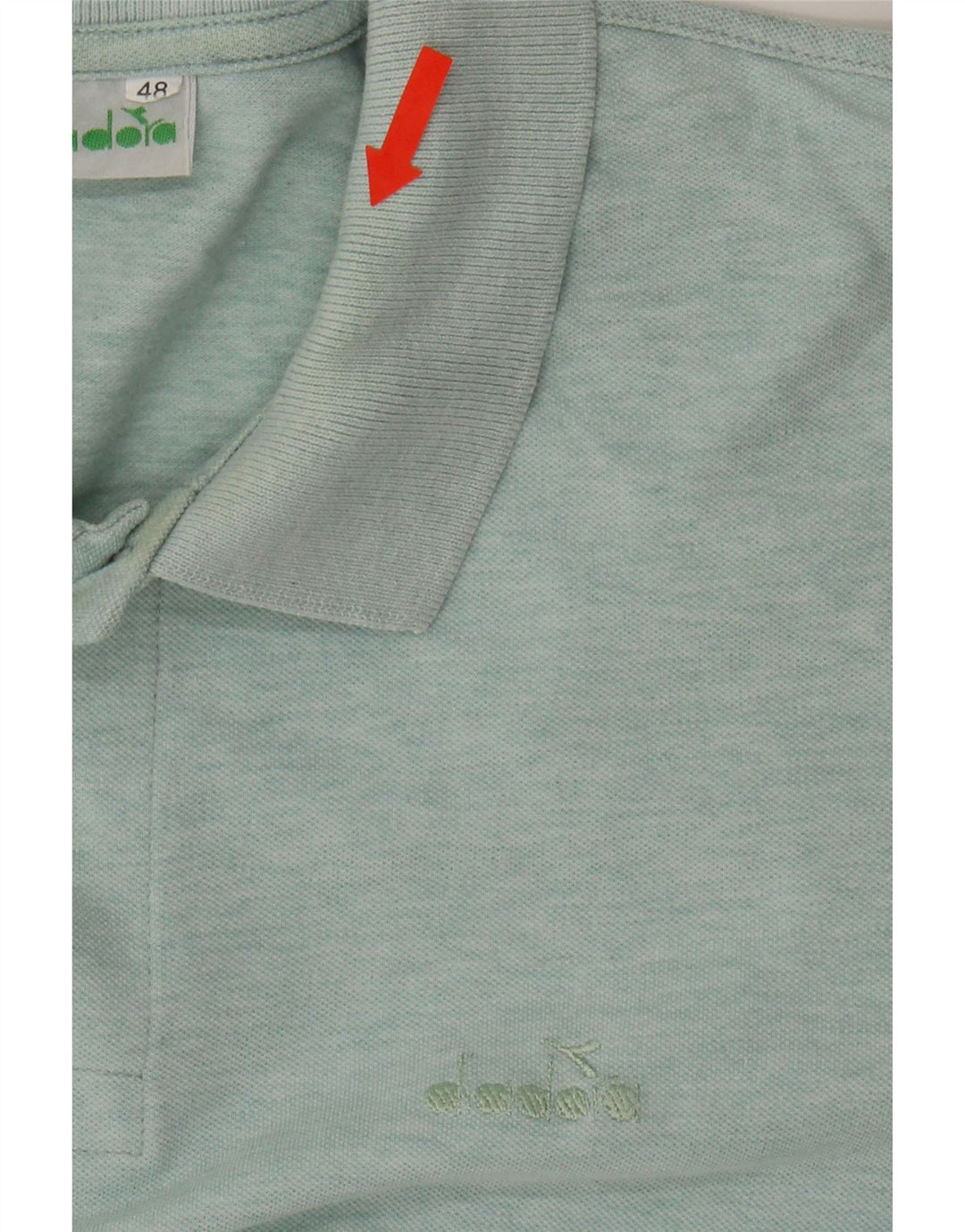 DIADORA Mens Polo Shirt IT 48 Medium Blue Cotton Vintage Diadora and Second-Hand Diadora from Messina Hembry 