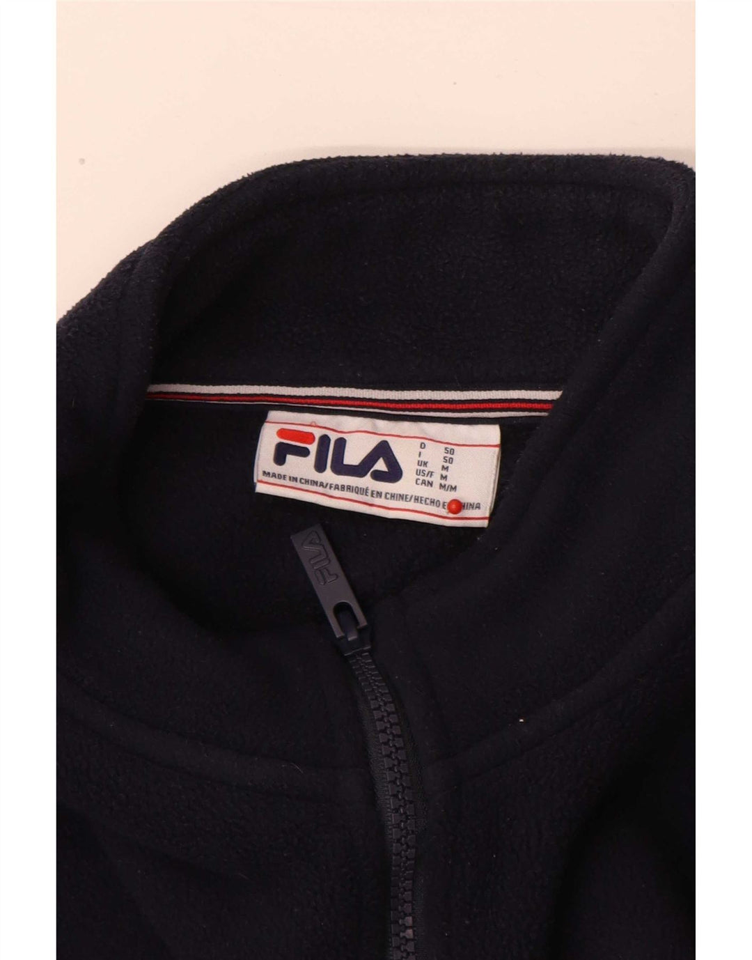Fila Mens Zip Neck Fleece Jumper Medium Navy Blue