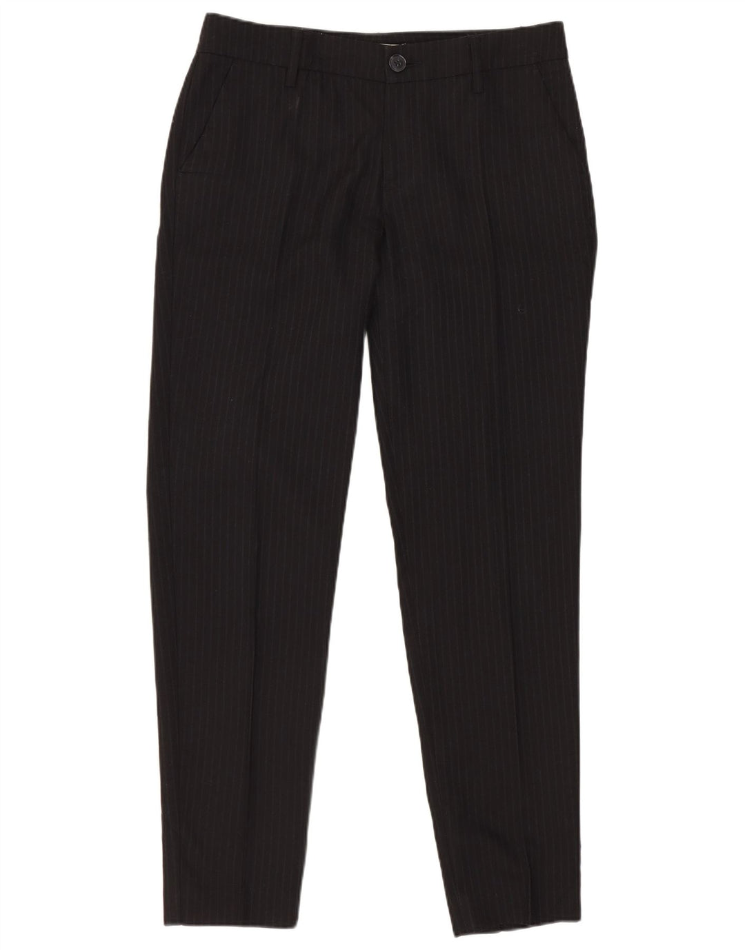 Stefanel Womens 1 Button 2 Piece Suit IT 40 Small W28 L28 Black Pinstripe