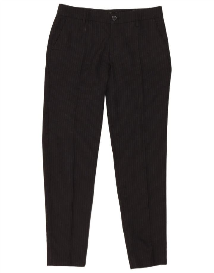 Stefanel Womens 1 Button 2 Piece Suit IT 40 Small W28 L28 Black Pinstripe