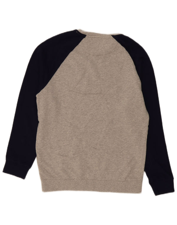 Lyle & Scott Mens Sweatshirt Jumper Medium Grey Colourblock Cotton