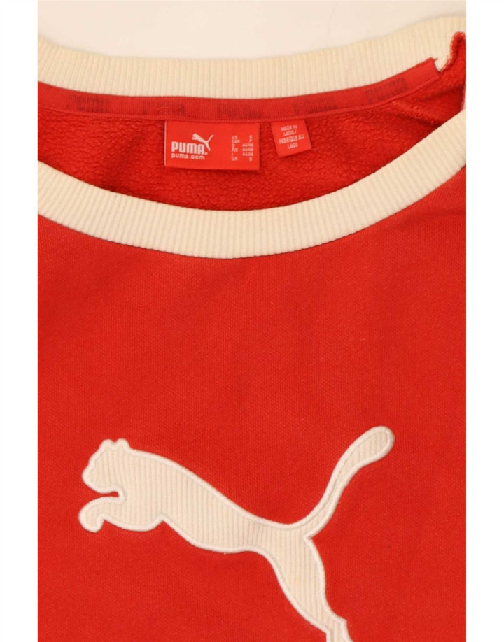 Puma Mens Graphic Sweatshirt Jumper Small Red Colourblock