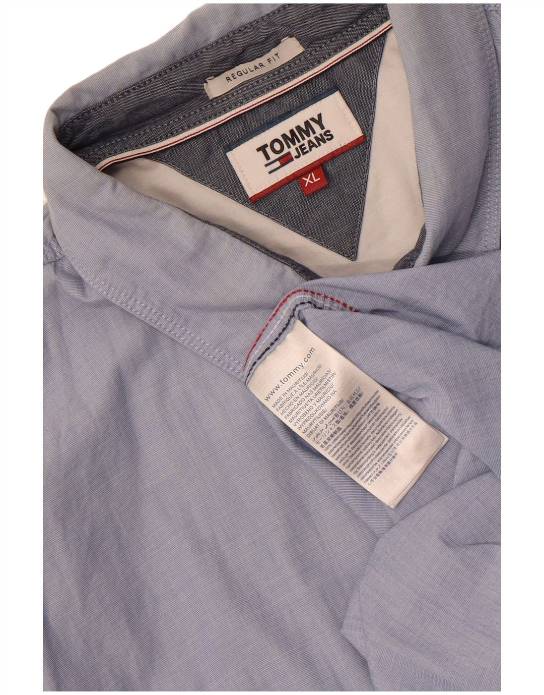 Tommy Hilfiger Mens Regular Fit Shirt XL Blue Cotton