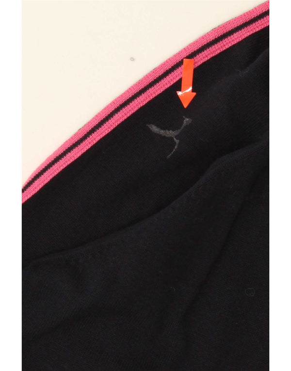 Sergio Tacchini Womens Zip Neck Jumper Sweater UK 16 Large Navy Blue
