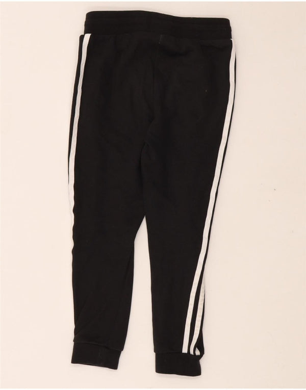 ADIDAS Boys Tracksuit Trousers Joggers 7-8 Years Black Cotton