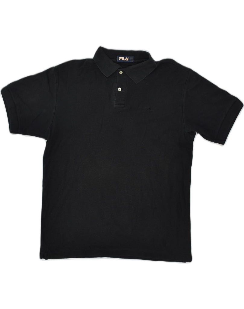 FILA Mens Polo Shirt IT 52 Large Black Cotton | Vintage Fila | Thrift | Second-Hand Fila | Used Clothing | Messina Hembry 