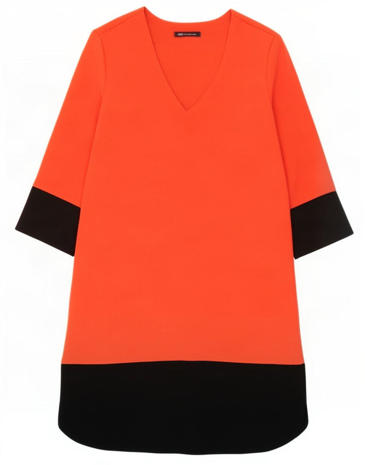 Marks & Spencer Womens Shift Dress UK 10 Small Orange Colourblock