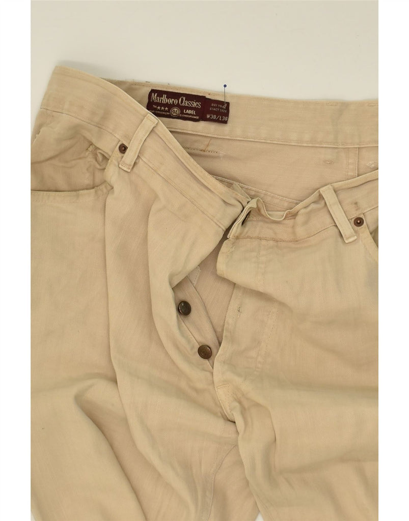 MARLBORO CLASSICS Mens Slim Casual Trousers W38 L34  Beige Cotton | Vintage Marlboro Classics | Thrift | Second-Hand Marlboro Classics | Used Clothing | Messina Hembry 