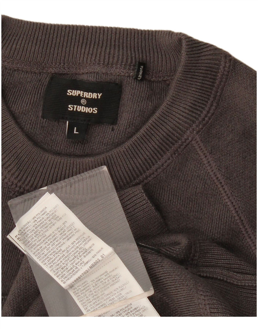 Superdry Mens Sweatshirt Jumper Large Grey Cotton