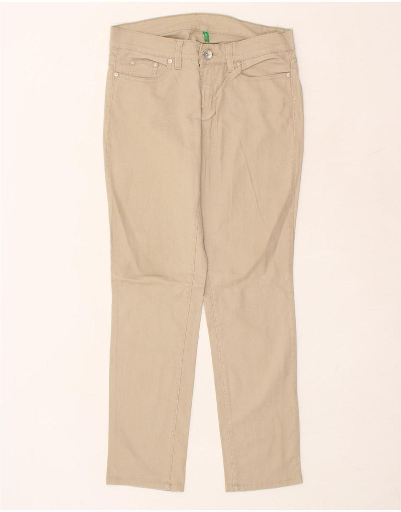 BENETTON Womens Slim Casual Trousers W31 L30 Beige | Vintage Benetton | Thrift | Second-Hand Benetton | Used Clothing | Messina Hembry 