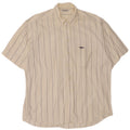 ALEA Mens Short Sleeve Shirt Size 42 16 1/2 Large White Pinstripe
