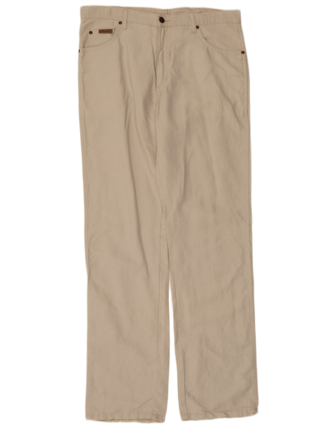 WRANGLER Mens Straight Casual Trousers W34 L34  Beige Cotton