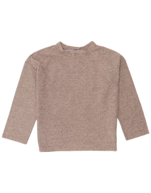 Zara Womens Trafaluc Oversized Top Long Sleeve UK 10 Small Brown Flecked