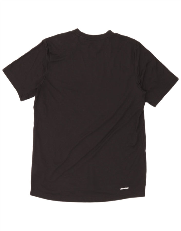 Adidas Mens Aeroready Graphic T-Shirt Top Medium Black Polyester