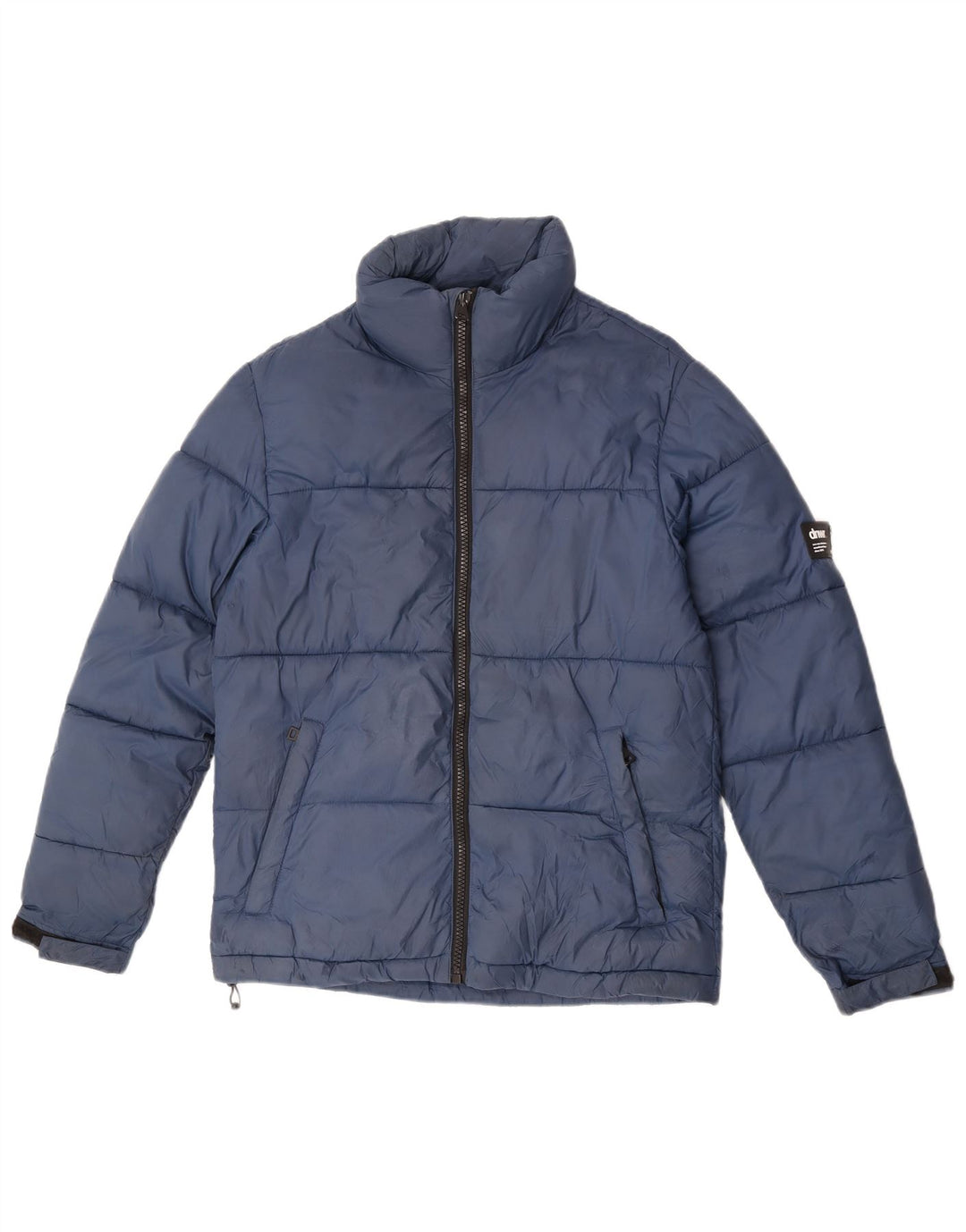 Zara Mens Padded Jacket UK 36 Small Navy Blue Polyester