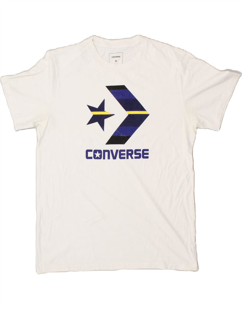 CONVERSE Mens Graphic T-Shirt Top Medium White | Vintage Converse | Thrift | Second-Hand Converse | Used Clothing | Messina Hembry 