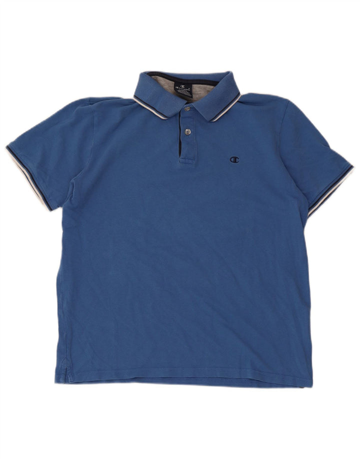 Champion Mens Polo Shirt Large Blue Cotton