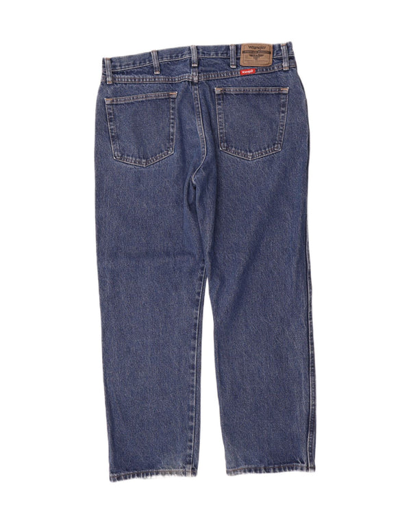 Wrangler Mens Regular Fit Straight Jeans W36 L29 Blue Cotton