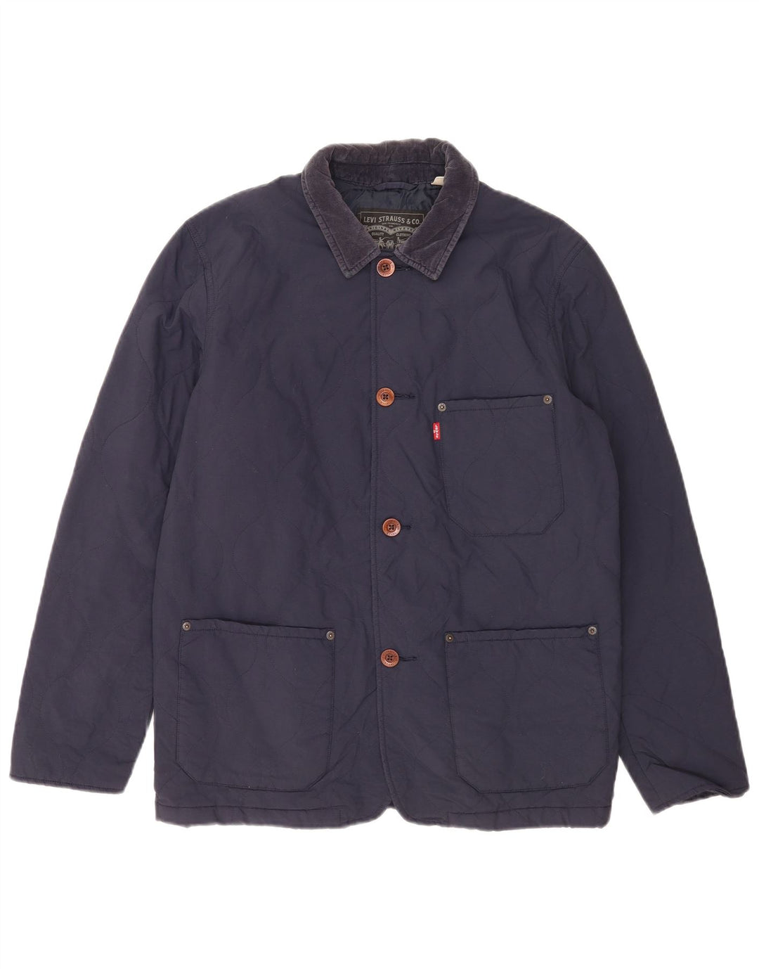 Levi's Mens Quilted Jacket UK 38 Medium Navy Blue Polyamide Classic