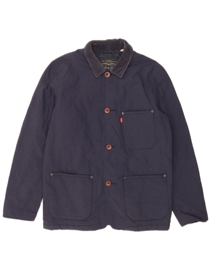 Levi's Mens Quilted Jacket UK 38 Medium Navy Blue Polyamide Classic