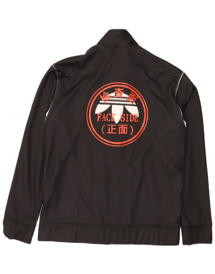 Adidas Mens Graphic Tracksuit Top Jacket Medium Black Polyester