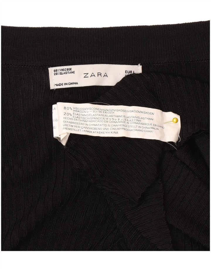 Zara Womens Cardigan Sweater UK 14 Large Black Viscose
