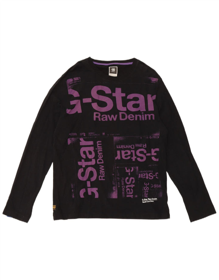 G-Star Mens Graphic Top Long Sleeve Large Black Cotton