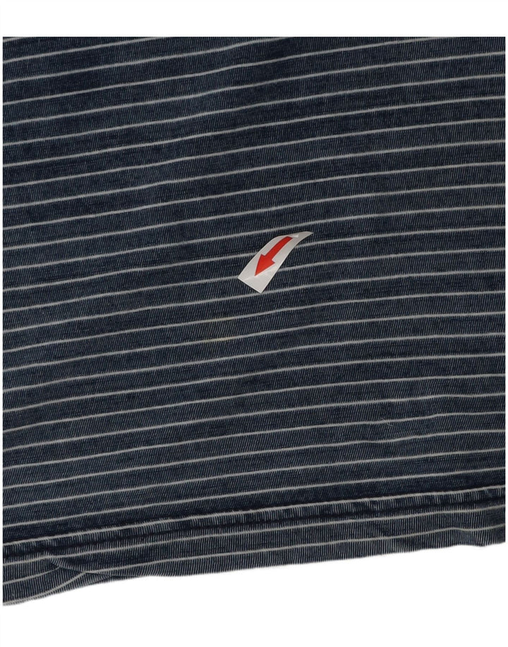 Penguin Mens T-Shirt Top Large Blue Striped Cotton