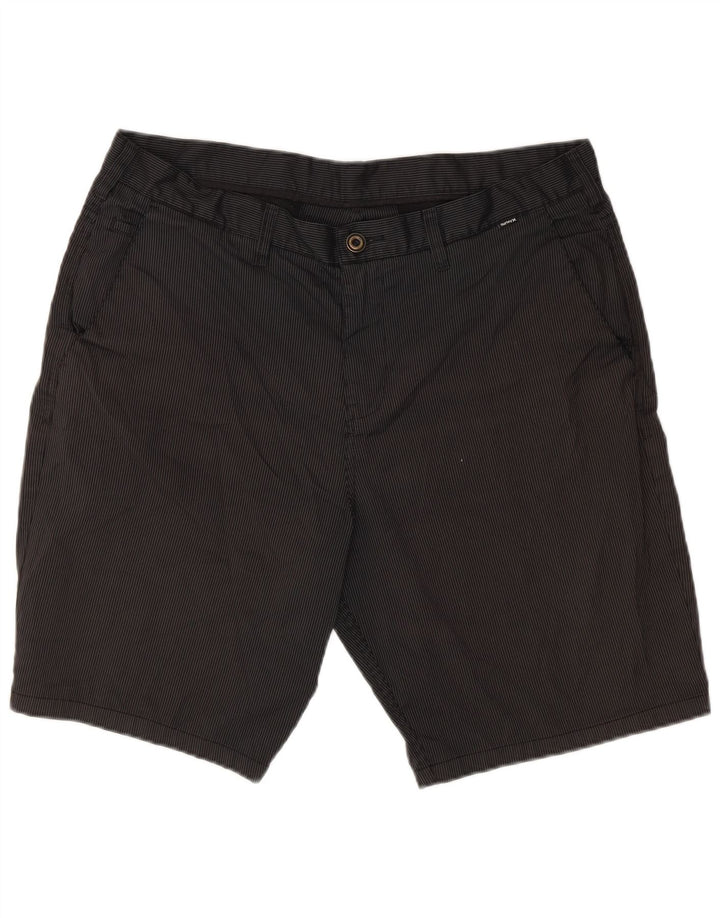 Hurley Mens Chino Shorts W38 XL Black Pinstripe Polyester