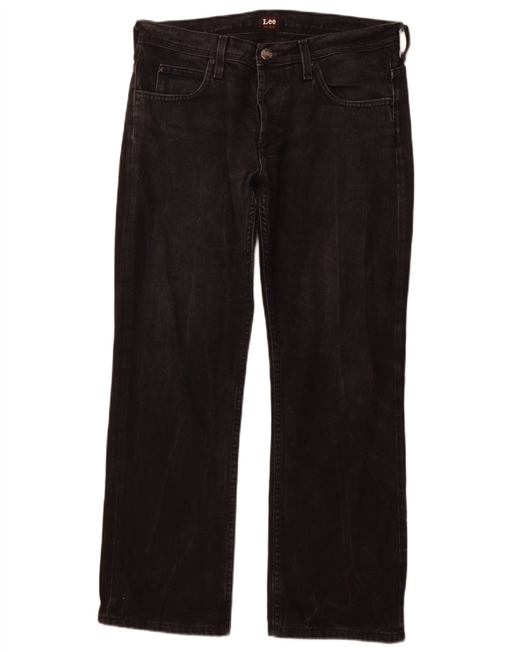 LEE Mens Knox Straight Jeans W33 L28 Black Cotton