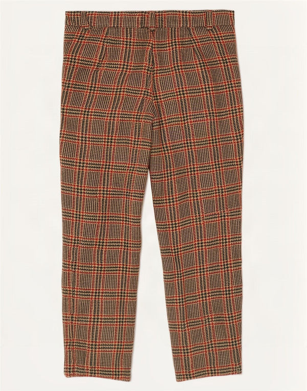 Luisa Spagnoli Womens Crop Suit Trousers IT 46 Large W34 L24 Brown Plaid