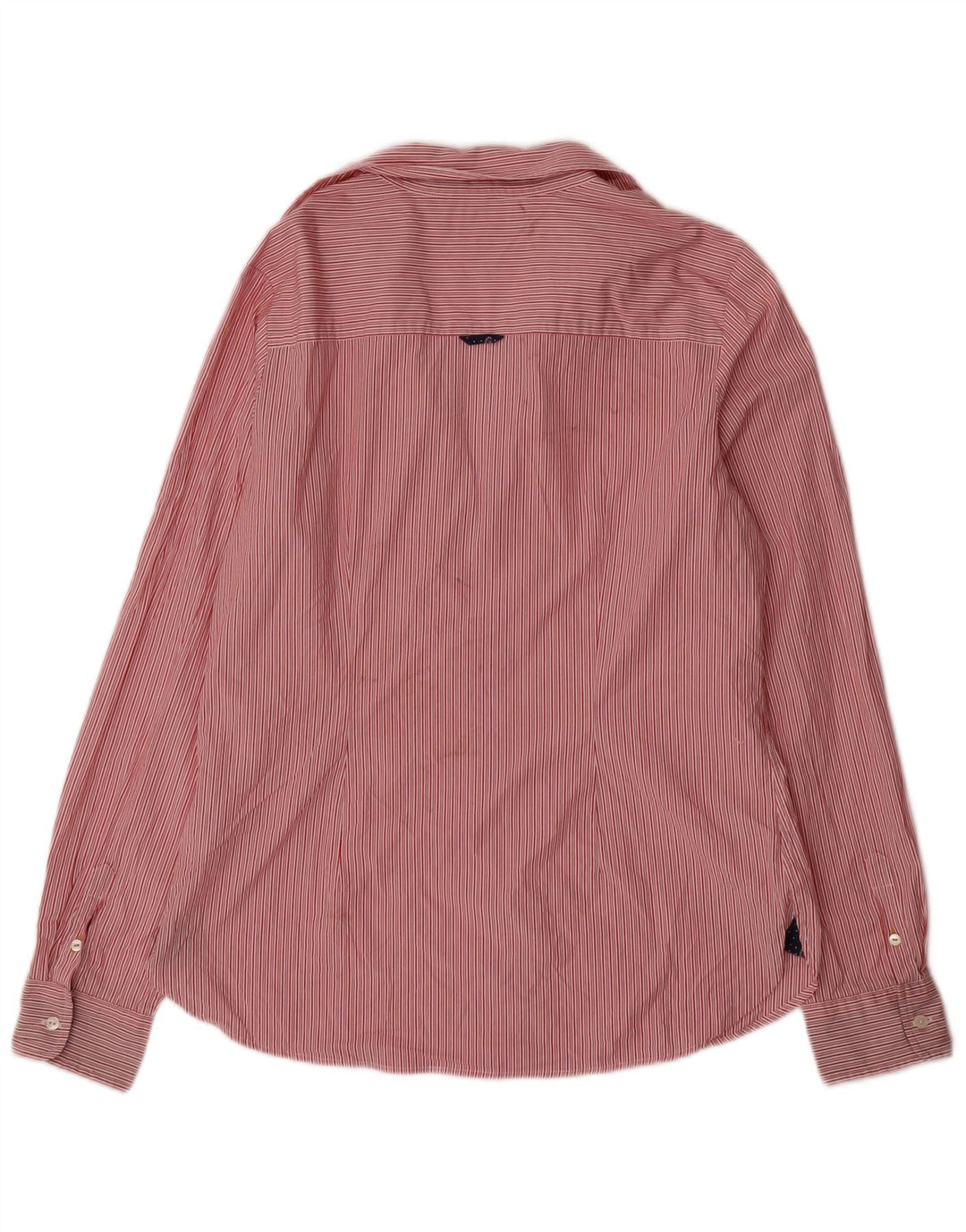 Tommy Hilfiger Womens Fitted Shirt US 12 Large Red Pinstripe