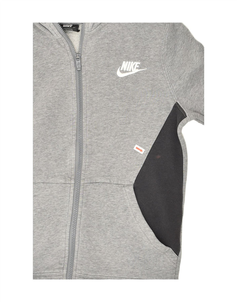 NIKE Boys Zip Hoodie Sweater 12-13 Years Large Grey Cotton | Vintage Nike | Thrift | Second-Hand Nike | Used Clothing | Messina Hembry 