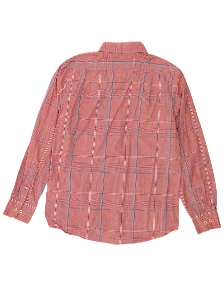 Izod Mens Slim Fit Shirt Medium Red Check Cotton