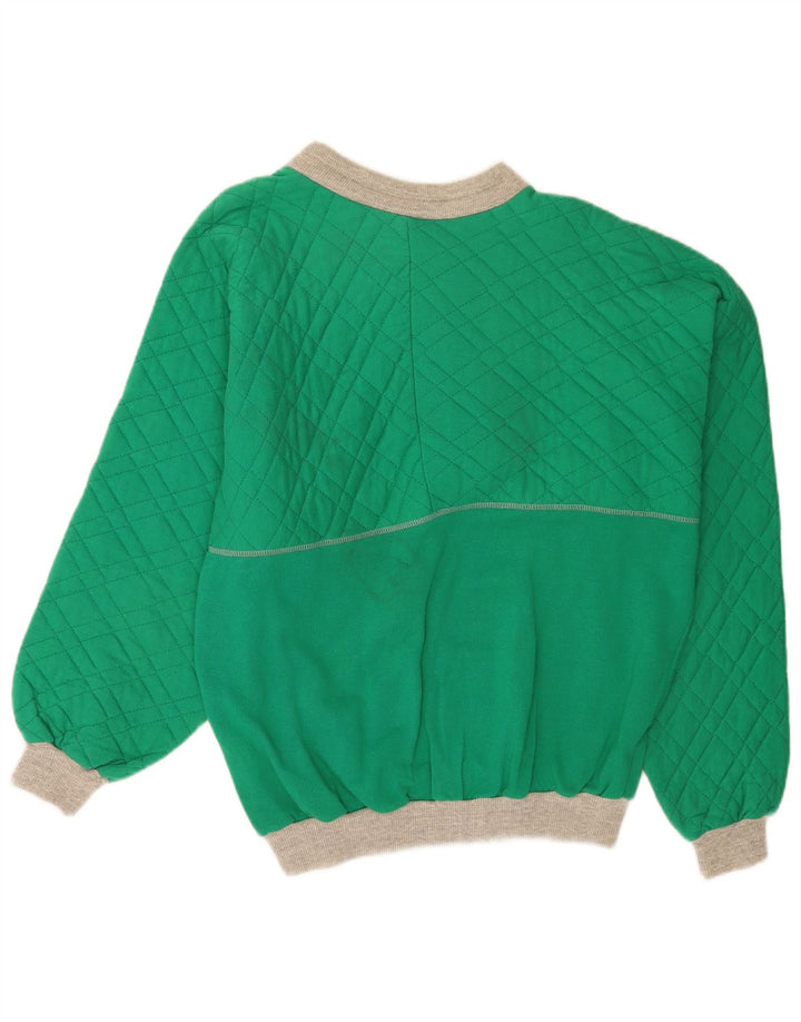 Vintage Mens Graphic Sweatshirt Jumper Large Green Cotton Retro