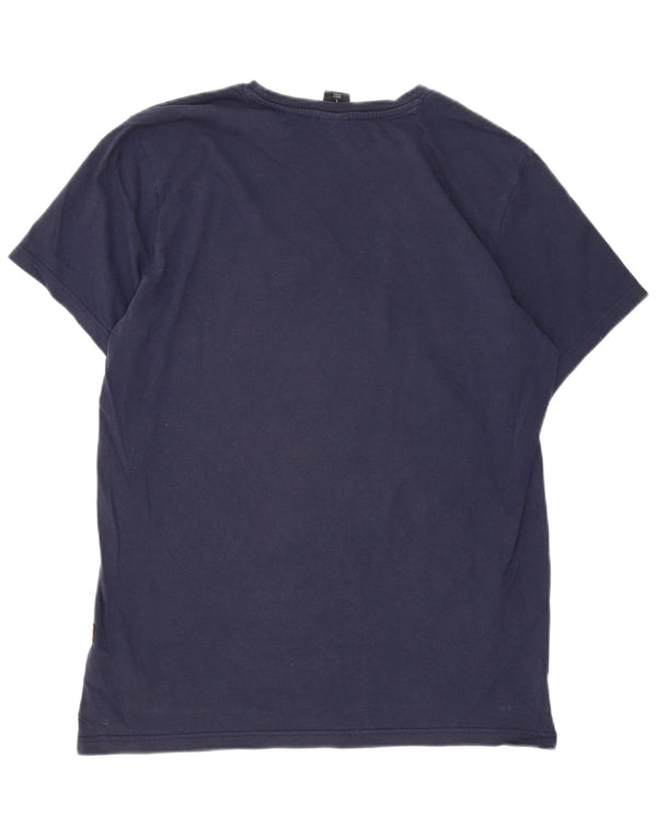 G-Star Mens T-Shirt Top Large Navy Blue Cotton