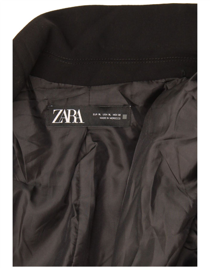 Zara Womens Open Blazer Jacket UK 18 XL Black