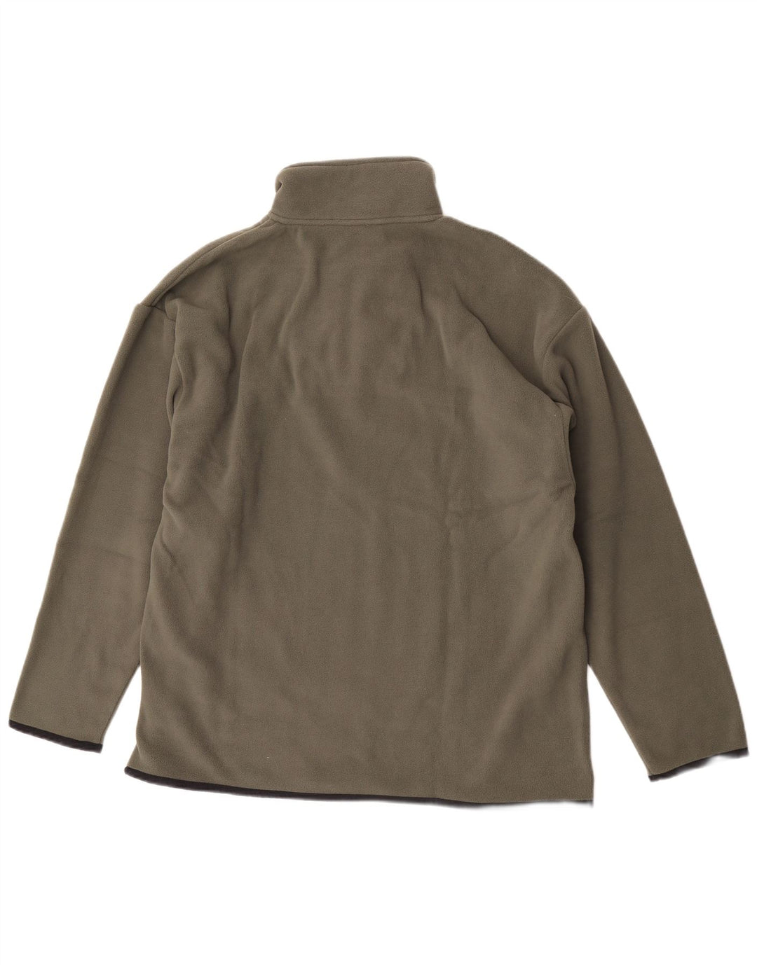 Reebok Mens Zip Neck Fleece Jumper Large Khaki Polyester