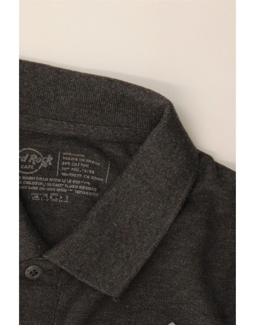 HARD ROCK CAFE Mens Cape Town Graphic Polo Shirt Medium Grey Cotton