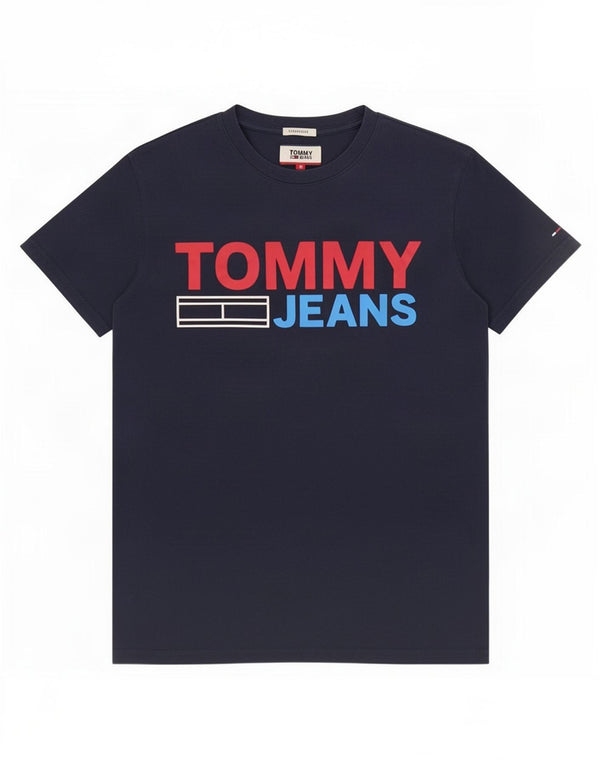 Tommy Hilfiger Mens Regular Fit Graphic T-Shirt Top Small Navy Blue Cotton