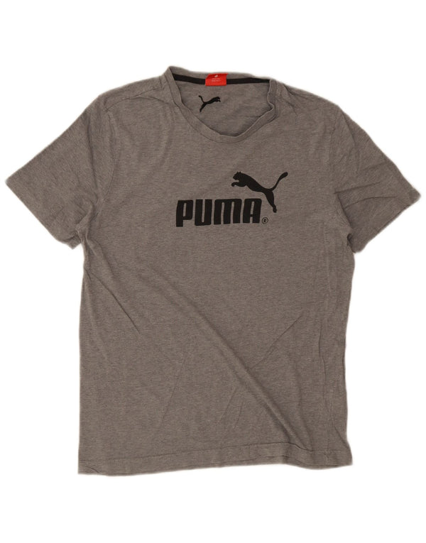 Puma Mens Graphic T-Shirt Top Medium Grey Flecked