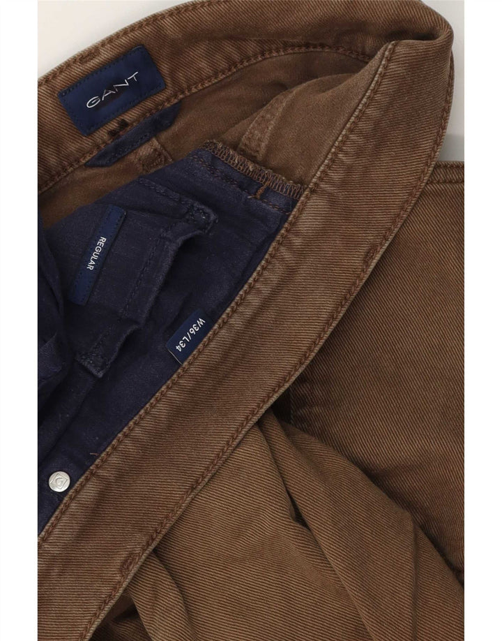 Gant Mens Regular Fit Casual Trousers W36 L34 Brown