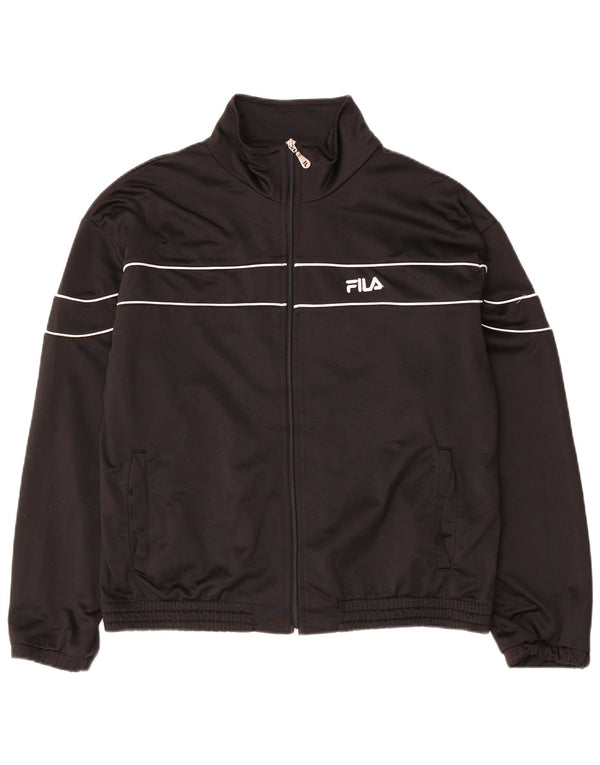 Fila Mens Tracksuit Top Jacket Medium Black Polyester