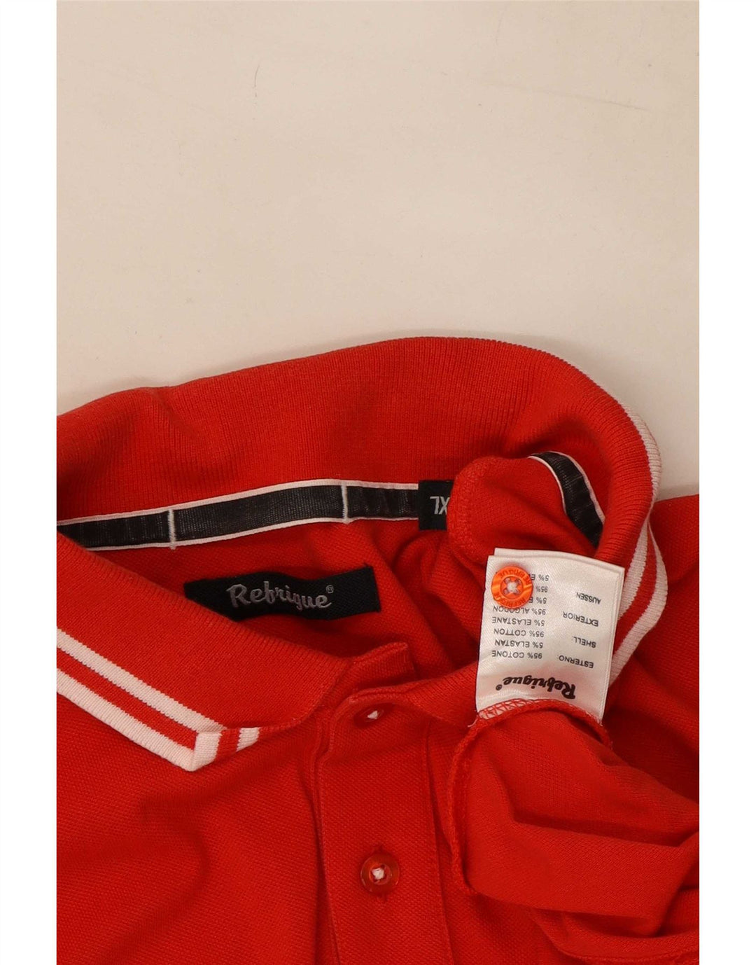 Refrigue Mens Polo Shirt XL Red Cotton