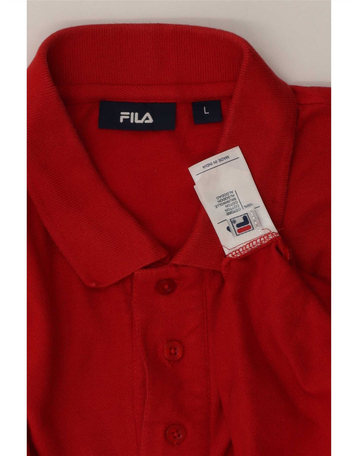 Fila Mens Polo Shirt Large Red Cotton
