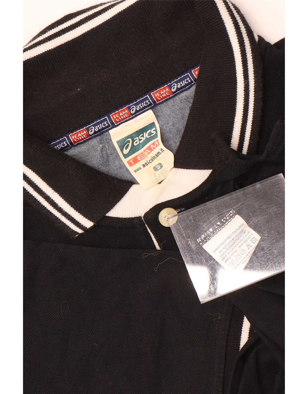 Asics Mens Rugby Polo Shirt Small Black Cotton