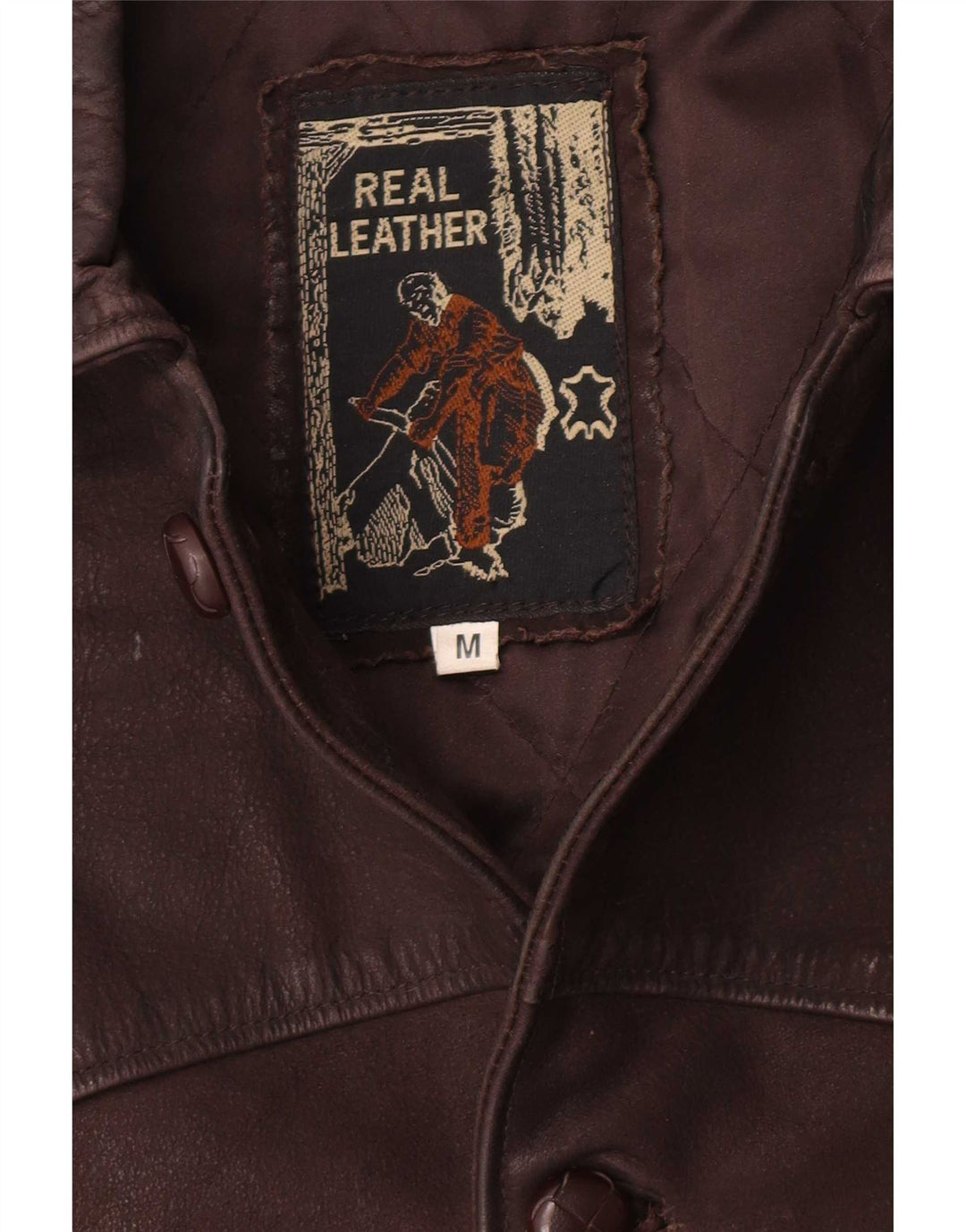 Vintage Mens Leather Jacket UK 38 Medium Brown Leather