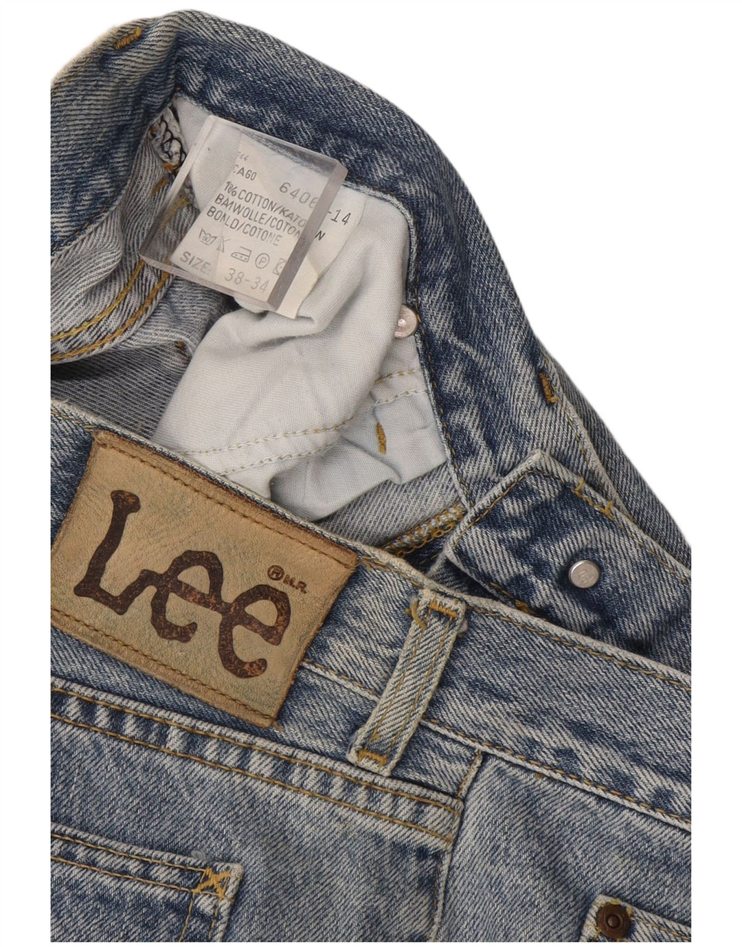 Lee Mens Chicago Straight Jeans W38 L27 Blue Cotton